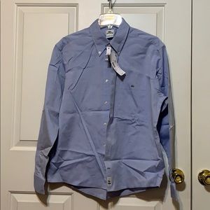 Lacoste blue button down dress shirt size 42 LG